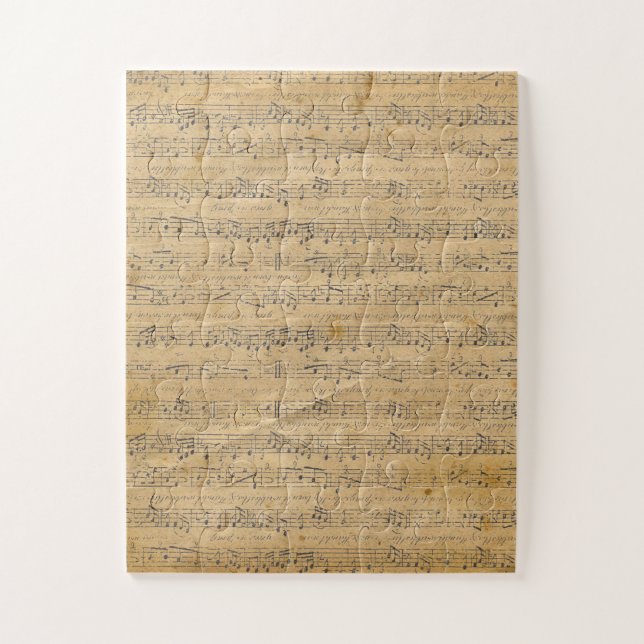 Old Vintage Antique Music Sheet-11 Jigsaw Puzzle (Vertical)