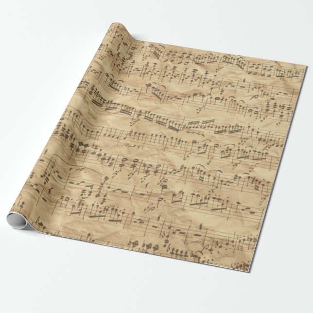 Old Vintage Antique Music Sheet-5 Wrapping Paper (Unrolled)