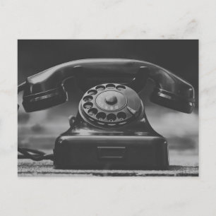 Old Vintage Black Telephone Postcard