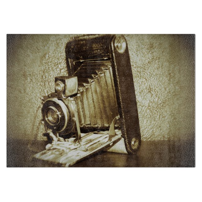Old Vintage Camera Cutting Board (Front)