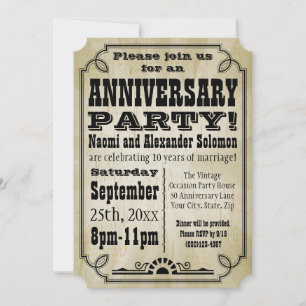 Old Vintage Country Anniversary Party Invitation