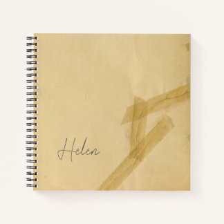 Old vintage damaged paper diary journal notebook