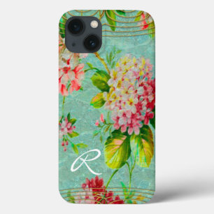 Old Vintage Floral Delight Monogram iPhone 13 Case