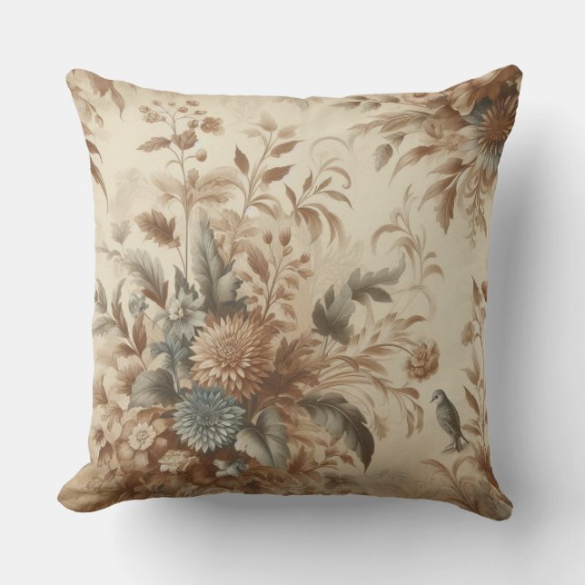 Old Vintage Foliage Design Cushion (Front)