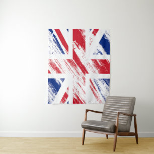 Old Vintage Grunge United Kingdom Flag Tapestry