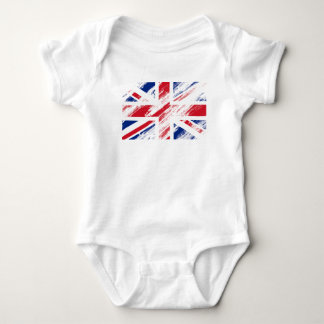 Old Vintage Grunge United Kingdom Flag Union Jack Baby Bodysuit