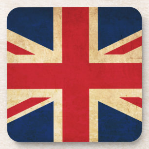 Old Vintage Grunge United Kingdom Flag Union Jack Coaster