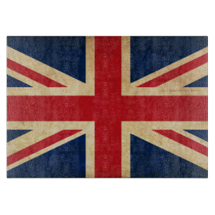 Old Vintage Grunge United Kingdom Flag Union Jack Cutting Board