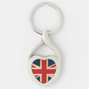 Old Vintage Grunge United Kingdom Flag Union Jack Key Ring