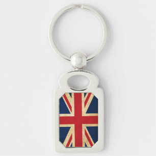 Old Vintage Grunge United Kingdom Flag Union Jack Key Ring