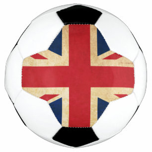 Old Vintage Grunge United Kingdom Flag Union Jack Soccer Ball