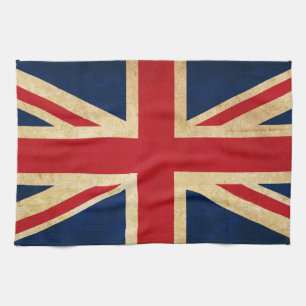 Old Vintage Grunge United Kingdom Flag Union Jack Tea Towel