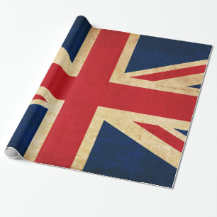 Old Vintage Grunge United Kingdom Flag Union Jack Wrapping Paper