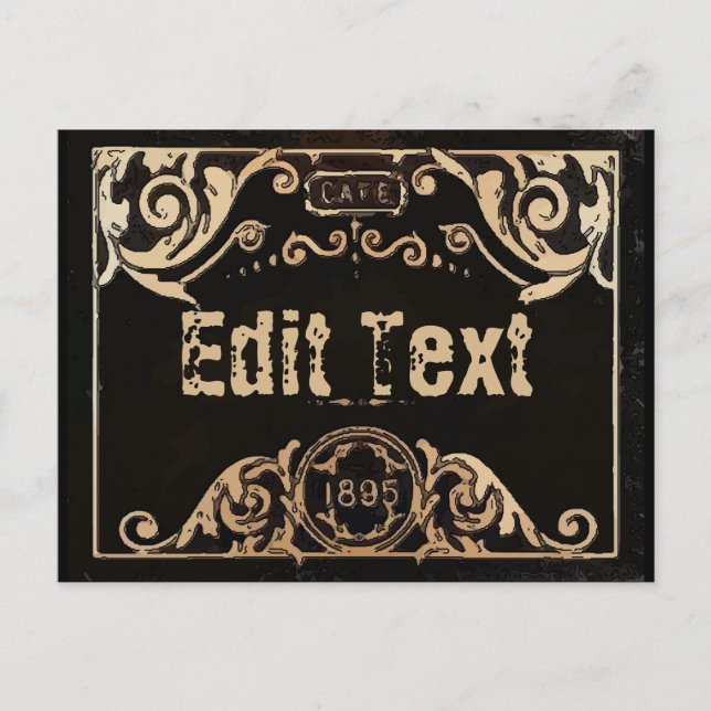 Old Vintage Label Edit Text Card (Front)