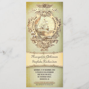 old vintage nautical wedding invitations