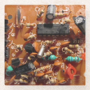 Old Vintage PC Board Glass Coaster