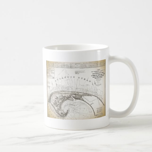Old Vintage Provincetown Cape Cod Map Coffee Mug (Right)