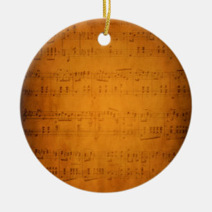 Old vintage sheet music ceramic tree decoration