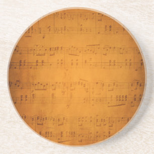 Old vintage sheet music coaster