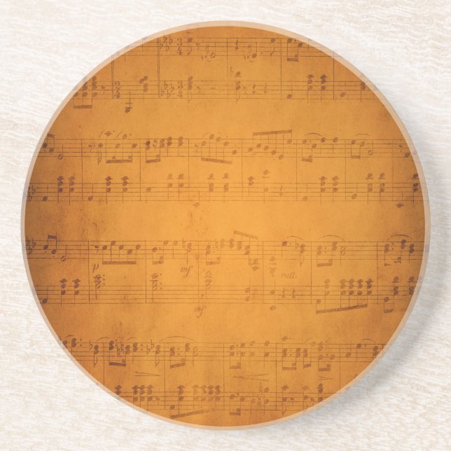 Old vintage sheet music coaster (Front)