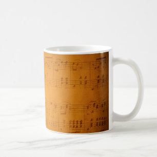 Old vintage sheet music coffee mug