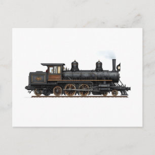 Old Vintage Steam Locomotive Postcard