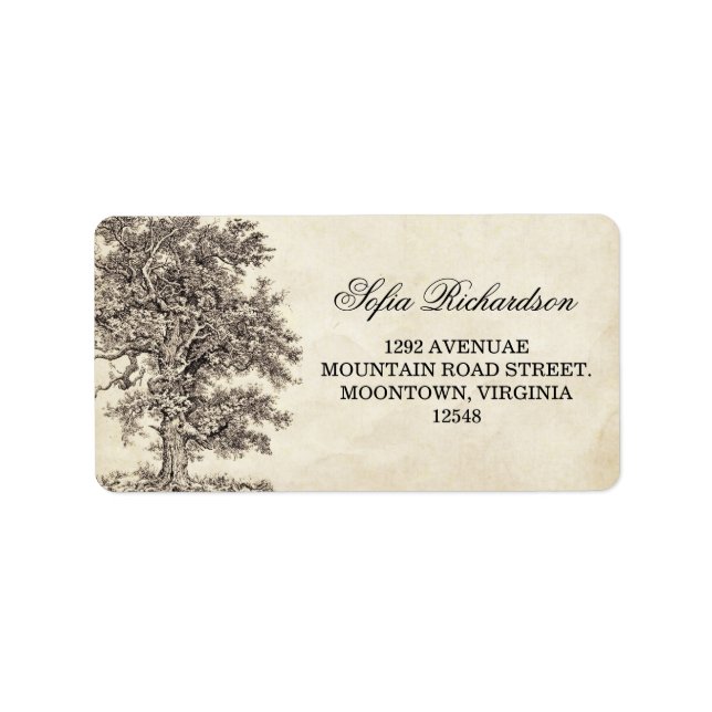 old vintage tree address labels (Front)