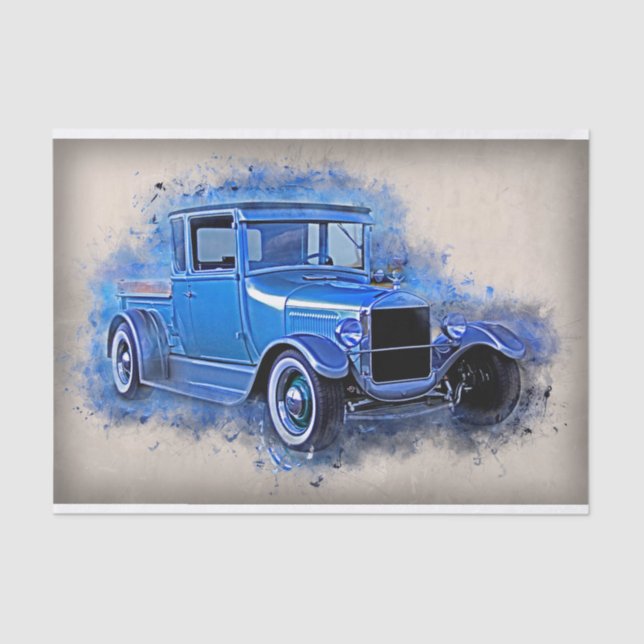 Old Vintage Truck Decoupage Tissue Paper (Front)