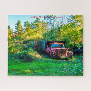 Old Vintage Truck Vermont.Christmas Greetings Jigsaw Puzzle