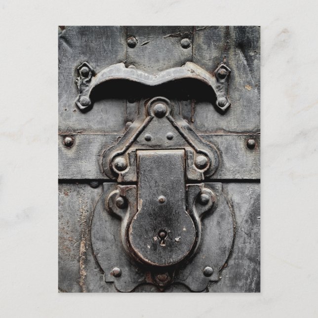 Old Vintage Trunk Lock Postcard (Front)