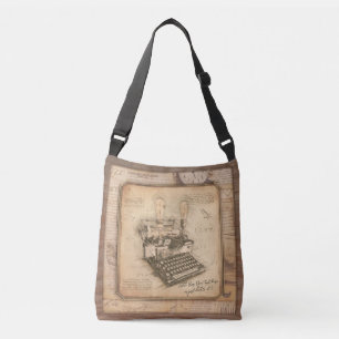 Old Vintage Typewriter. Author / Writer Gift Crossbody Bag
