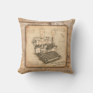 Old Vintage Typewriter. Author / Writer Gift Cushion
