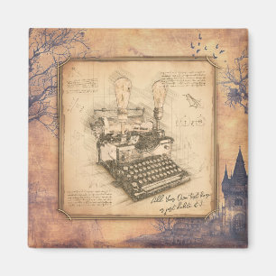 Old Vintage Typewriter. Author / Writer Gift Magnet