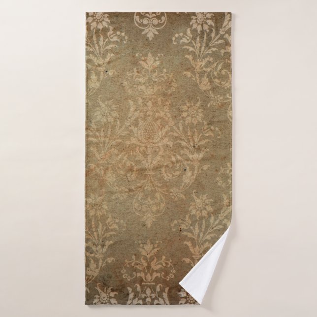 Old vintage wallpaper. grunge backgroundwallpaper, bath towel (Bath Towel)