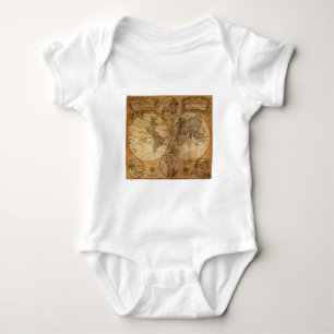Old Vintage World Map Baby Bodysuit