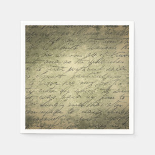 Old vintage writing paper text napkin