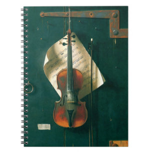 Old Violin Still Life by Harnett, Vintage Fine Art Notebook