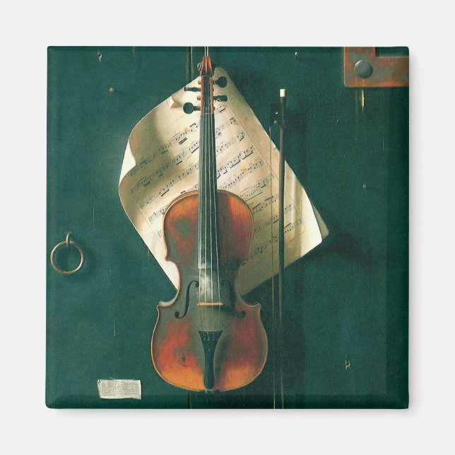 Old Violin Still Life by William Michael Harnett Magnet (Front)