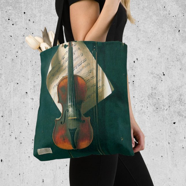 Old Violin Still Life by William Michael Harnett Tote Bag (Creator Uploaded)