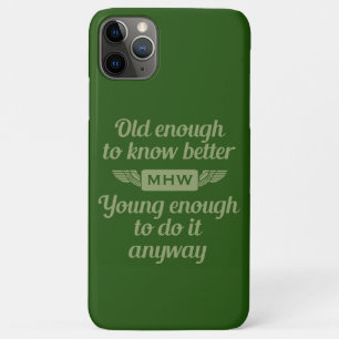 Old vs. Young custom monogram phone cases