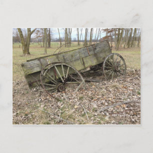 Old Wagon In Fall On The Prairie  - Postcard