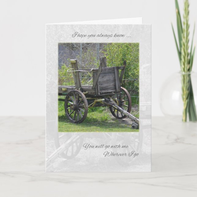 Old Wagon Thinking of You Card (Front)
