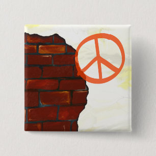 Old wall background, square button
