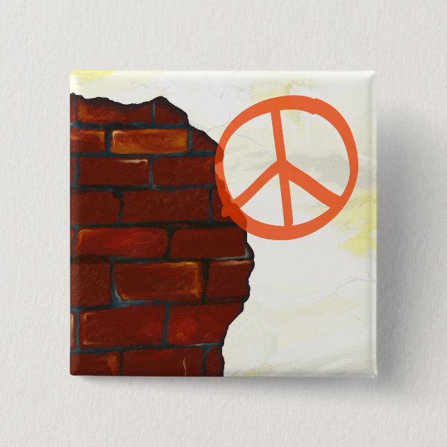 Old wall background, square button (Front)