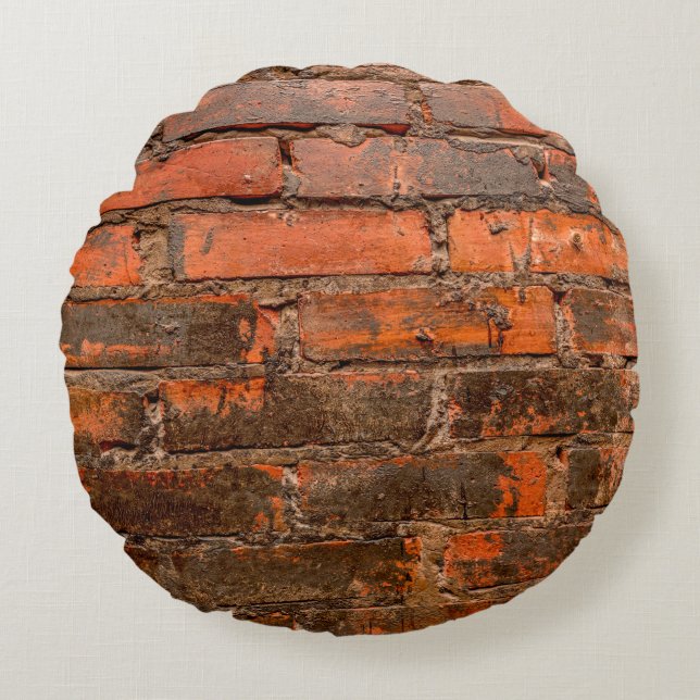 Old wall of stone bricksabstract, aged, ancient, a round cushion (Front)