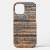 Old wall of wooden planks with cracks. Beam made o