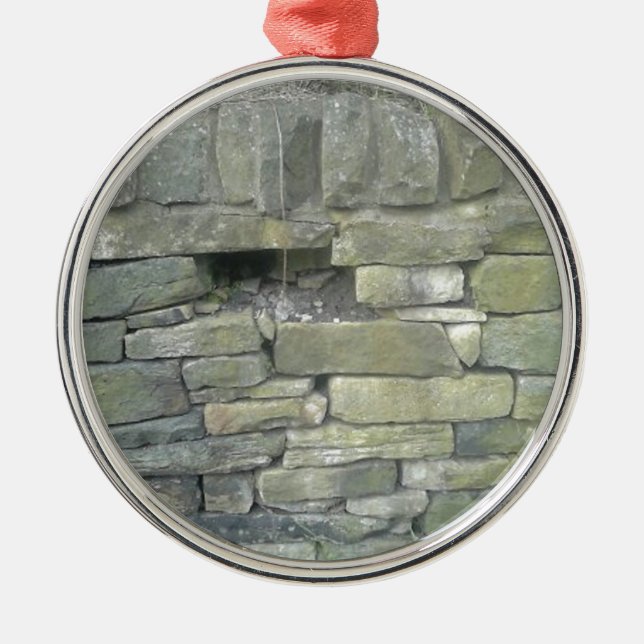 Old Wall, Stone, Bricks Metal Ornament (Front)