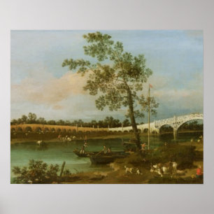 Old Walton's Bridge, 1755 (oil on canvas) Poster