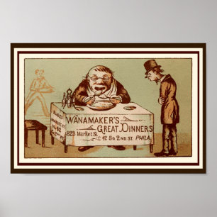 Old Wanamaker's Restaurant Philadelphia Ad copy Poster