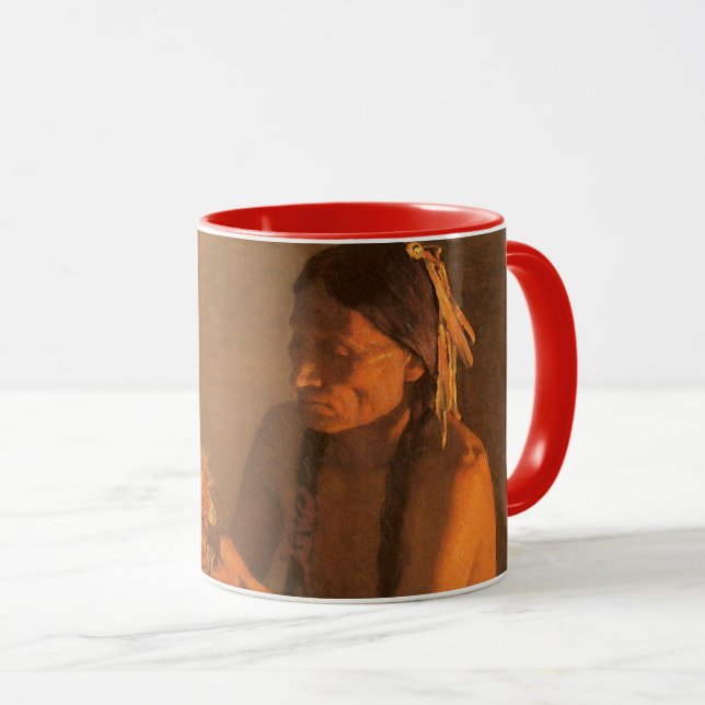 Old War Bonnet by Joseph Henry Sharp Mug (Front Right)